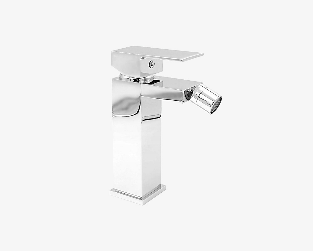 Bateria bidetowa CUBE stojąca - Chrom połysk