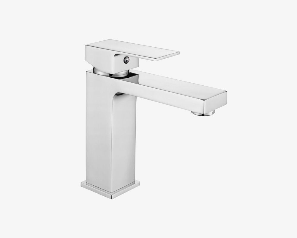 Bateria umywalkowa CUBE stojąca - Chrom