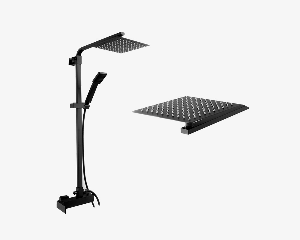 Bateria prysznicowa CUBE z zestawem - Czarna