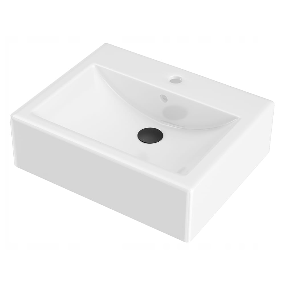 Umywalka ceramiczna nablatowa Bilbao + korek klik klak czarny