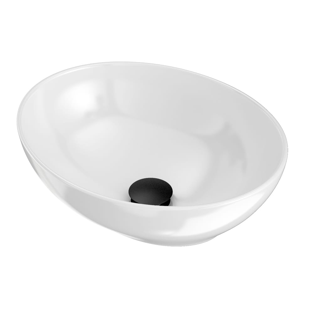Umywalka ceramiczna nablatowa + korek klik klak czarny
