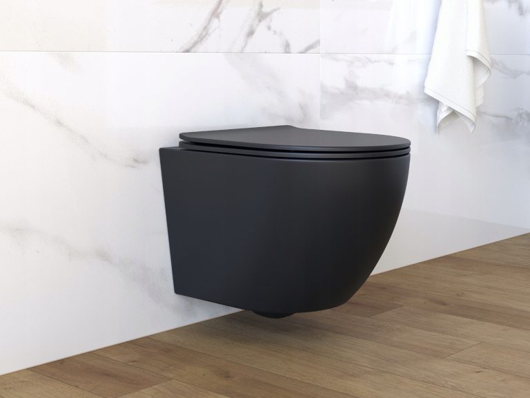 MISKA-WC-PODWIESZANA-toaleta-wiszaca-CZARNA-BEZKOLNIERZOWA-DESKA-VIA-deska-Kod-producenta-VIA14427