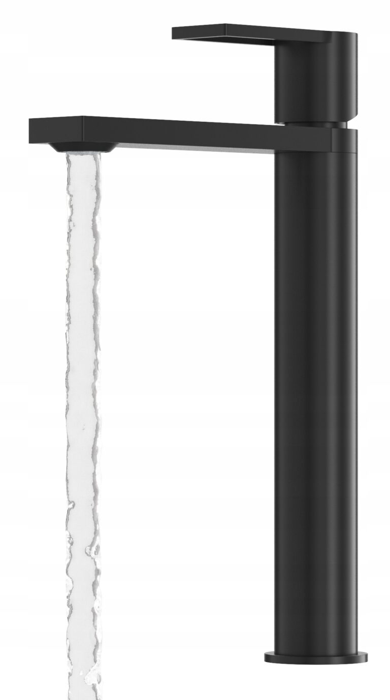 BATERIA-UMYWALKOWA-CZARNA-WYSOKA-LAZIENKOWA-MOSIEZNA-STOJACA-KRAN-ARMA-Linia-ARMA