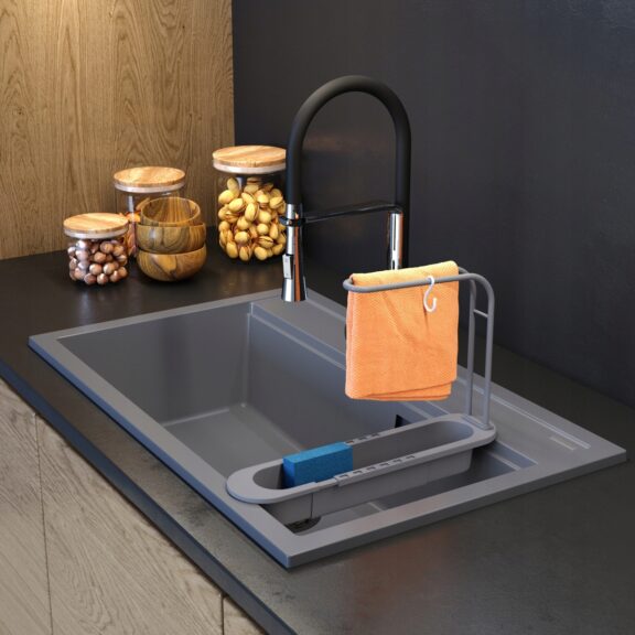 ORGANIZER-DO-ZLEWOZMYWAKA-KOSZYK-SKLADANY-SZARY-OCIEKARKA-PLASTIKOWA-Linia-ORGANIZER-576×576